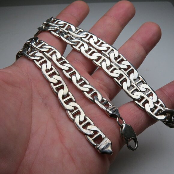 *925 Sterling Silver Links Men's Necklace 85gr/24" - Picture 5 of 5
